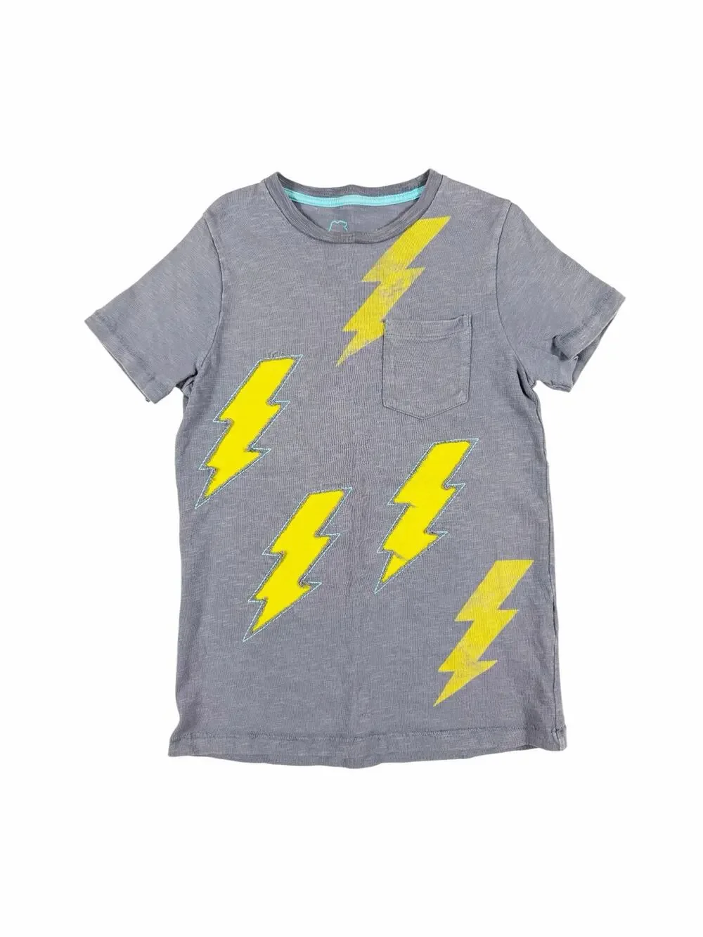 Mini Boden Lightning Bolt Graphic Pocket T-Shirt Size 6-7 year